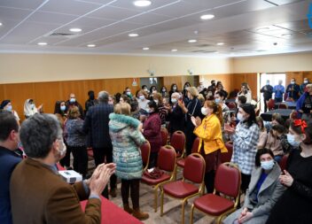 Sessão de boas vindas ao grupo de ucranianos acolhido em Idanha-a-Nova.