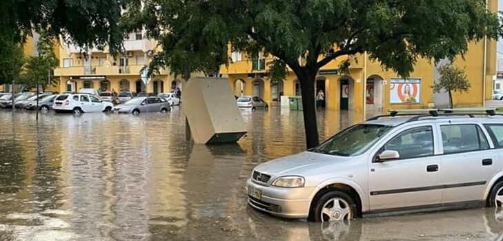 Caos na Quinta Pires Marques em Castelo Branco: ruas e garagens inundadas