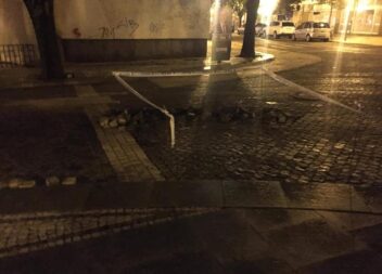 Efeitos da trovoada na zona das Tílias em Castelo Branco