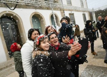 Mais uma atividade no Natal branco em Castelo Branco, na tarde de sábado, com a