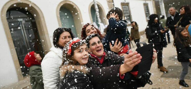 Mais uma atividade no Natal branco em Castelo Branco, na tarde de sábado, com a