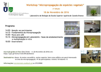 Workshop em "Micropropagação de espécies vegetais"