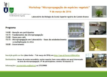 Workshop “Micropropagação de Espécies Vegetais”