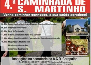 A Associação Cultural e Desportiva da Carapalha vai realizar, no próximo dia 15