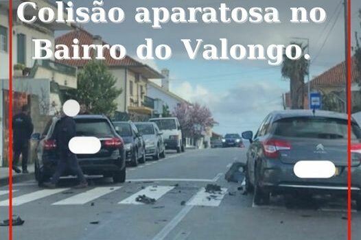 Uma aparatosa colisão que envolveu dois automóveis esta tarde de sexta-feira na