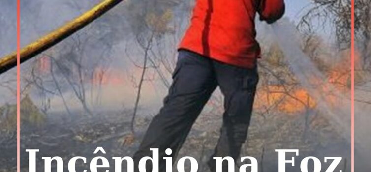 O alerta para um incêndio que lavrava uma zona de povoamento florestal na Foz da