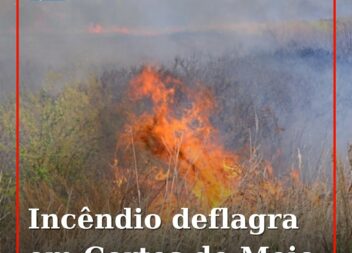 Um incêndio numa zona de mato deflagrou há instantes na localidade de Cortes do