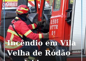 Vinte e dois operacionais dos Bombeiros auxiliados por sete meios terrestres, co