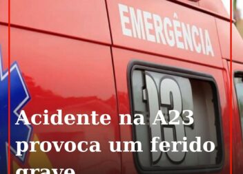 Uma colisão entre um automóvel e um motociclo na A23, ao km 11.6, em Torres Nova