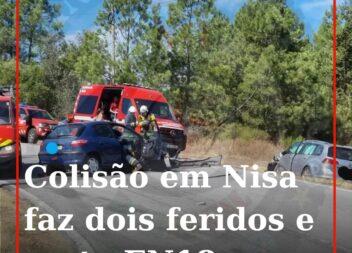 Colisão em Nisa faz dois feridos e corta EN18