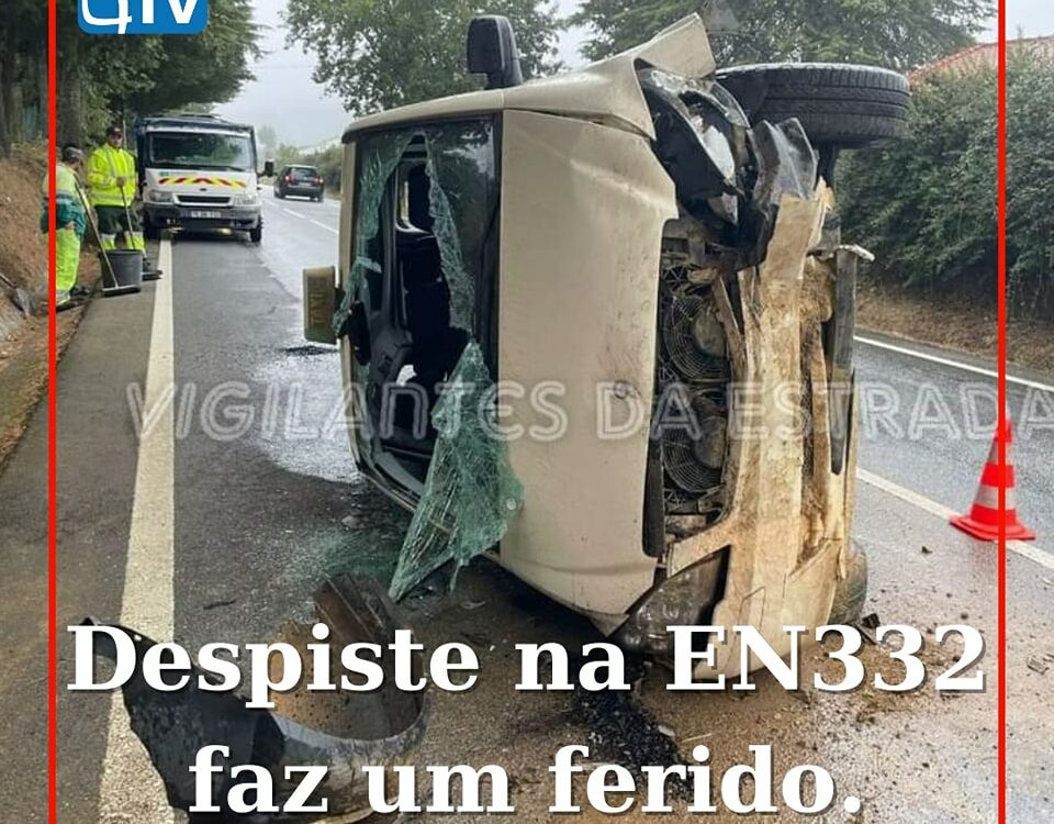 Um automóvel despistou-se violentamente esta manhã de terça-feira na EN332, junt