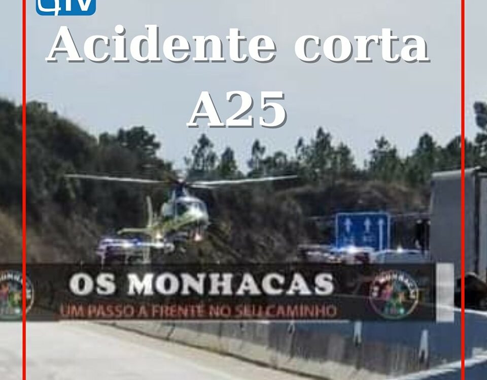 Uma colisão rodoviária na A25, ao km 149+339, entre Celorico da Beira e Guarda,