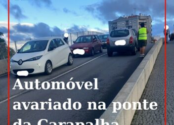 Um automóvel avariado está a causar constrangimentos no trânsito, na ponte da Ca