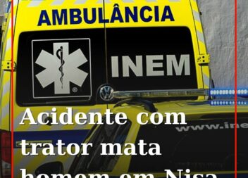 Um homem, de 74 anos, morreu hoje num acidente com um trator agrícola em Nisa, d