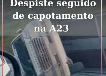 Reboque solta-se de viatura e provoca capotamento na A23